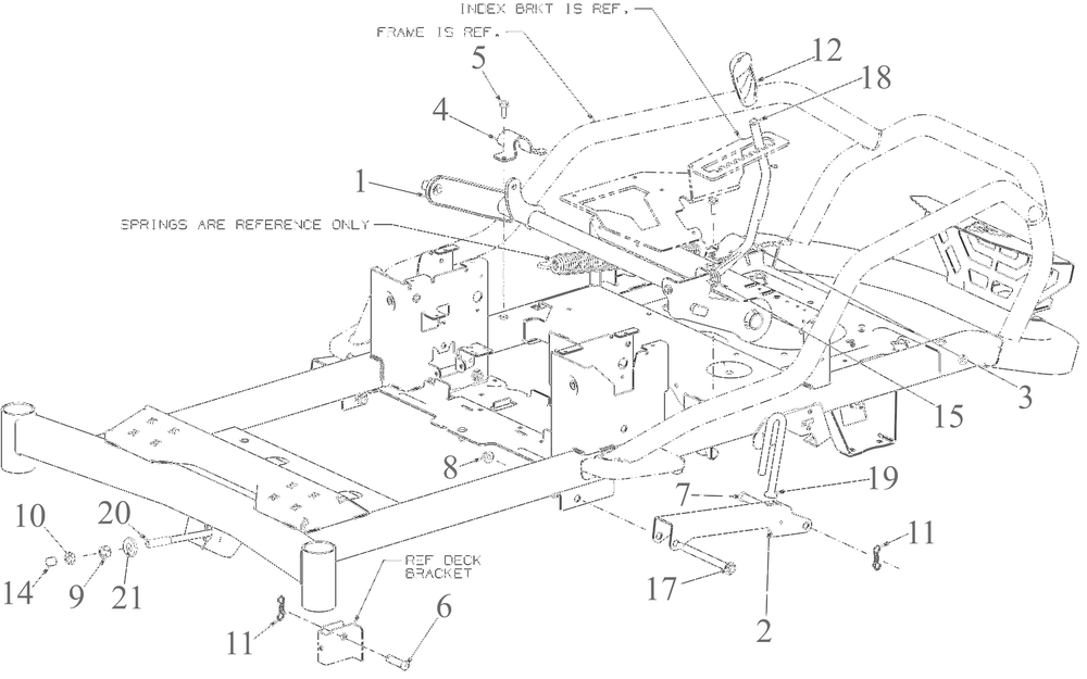 Deck Lift Diagram and Parts List for 17ADFACSA07 2022 Yard Machines Lawn Tractor